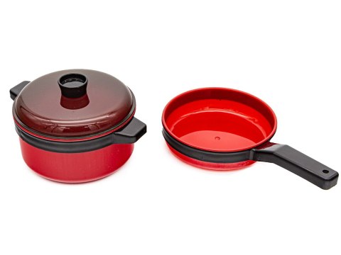Czerwony Zestaw Kuchenny Do Gotowania, Garnek, Czajnik, Patelnia, Akcesoria