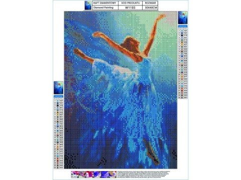 Haft Diamentowy, Obraz, Mozaika Diamentowa Diamond Painting, Baletnica 30x40cm