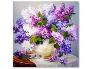 Haft Diamentowy, Obraz, Mozaika Diamentowa Diamond Painting, Bukiet Bzu 30x30cm
