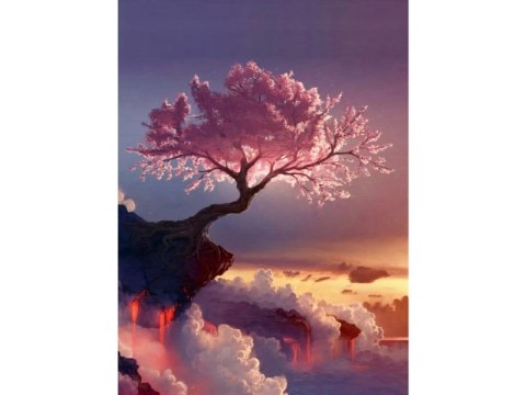 Haft Diamentowy, Obraz, Mozaika Diamentowa Diamond Painting, Drzewo W Chmurach 30x40cm