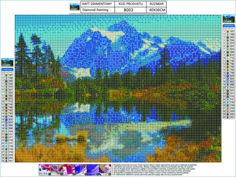 Haft Diamentowy, Obraz, Mozaika Diamentowa Diamond Painting, Górski Krajobraz 40x30cm