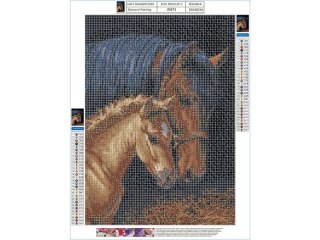 Haft Diamentowy, Obraz, Mozaika Diamentowa Diamond Painting, Koń I Źrebię 30x40cm
