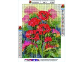Haft Diamentowy, Obraz, Mozaika Diamentowa Diamond Painting, Maki 30x40cm