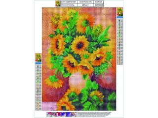 Haft Diamentowy, Obraz, Mozaika Diamentowa Diamond Painting, Słoneczniki 30x40cm