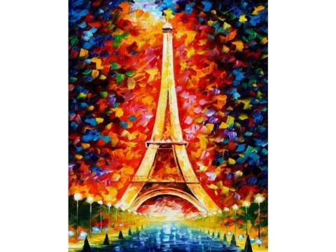 Haft Diamentowy, Obraz, Mozaika Diamentowa Diamond Painting, Wieża Eiffla W Kolorze 30x40cm