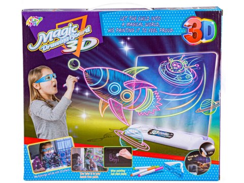 Magiczna, Podświetlana Tablica Do Malowania Rysowania + Okulary 3d Kosmos