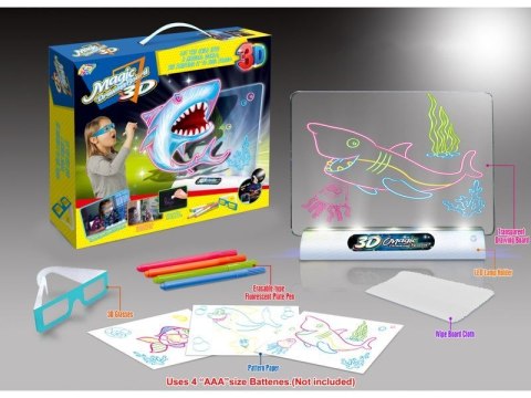 Magiczna, Podświetlana Tablica Do Malowania Rysowania + Okulary 3d Ocean
