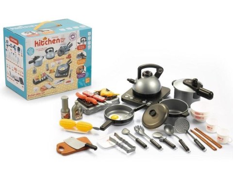 Srebrny Zestaw Kuchenny Do Gotowania, Garnek, Czajnik, Patelnia, Akcesoria