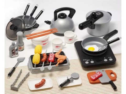 Srebrny Zestaw Kuchenny Do Gotowania, Garnek, Czajnik, Patelnia, Akcesoria