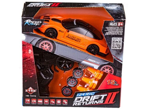 Samochód Do Driftu, Auto Rc Drift 1:24 2,4 Ghz 4wd Pomarańczowy