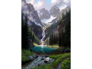 Haft Diamentowy, Obraz, Mozaika Diamentowa Diamond Painting, Staw W Górach 30x40cm