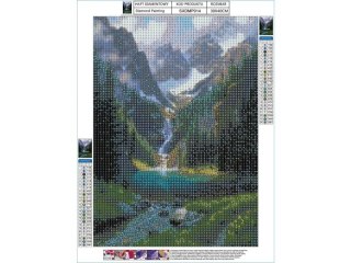 Haft Diamentowy, Obraz, Mozaika Diamentowa Diamond Painting, Staw W Górach 30x40cm
