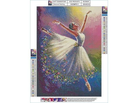 Haft Diamentowy, Obraz, Mozaika Diamentowa Diamond Painting, Tańcząca Baletnica 30x40cm