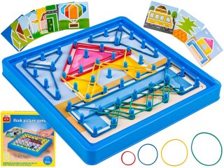 Edukacyjna Gra Zręcznościowa Układanka Kolorowe Gumki Sznurek Hook Picture Game Karty