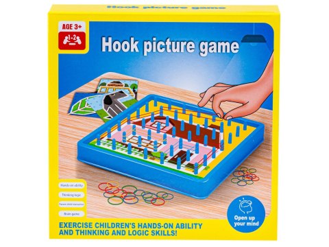 Edukacyjna Gra Zręcznościowa Układanka Kolorowe Gumki Sznurek Hook Picture Game Karty