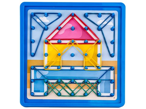 Edukacyjna Gra Zręcznościowa Układanka Kolorowe Gumki Sznurek Hook Picture Game Karty