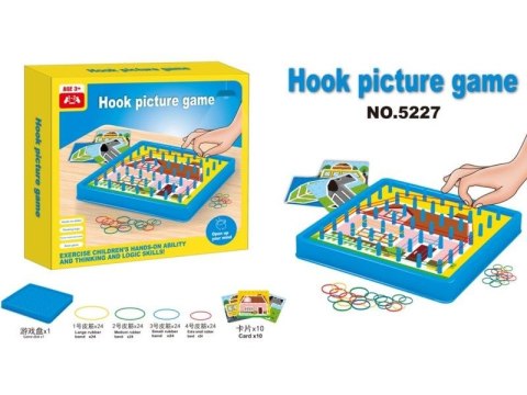 Edukacyjna Gra Zręcznościowa Układanka Kolorowe Gumki Sznurek Hook Picture Game Karty
