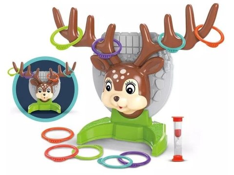 Gra Zręcznościowa Rzucanie Obręczy Ringo, Jelonek + Obręcze, Deer Ring Game