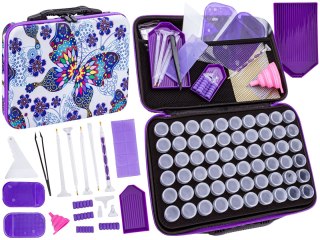 Akcesoria Haft Diamentowy, Kolorowe Etui + 60 Pojemników + Akcesoria Zestaw Do Diamond Painting