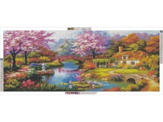 Duży Xxl 120x50cm Haft Diamentowy, Obraz, Mozaika Diamentowa Diamond Painting, Piękny Krajobraz
