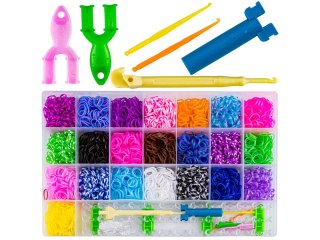 Gumki Zestaw Do Robienia Tworzenia Bransoletek Naszyjników Koraliki 4400 Elementów