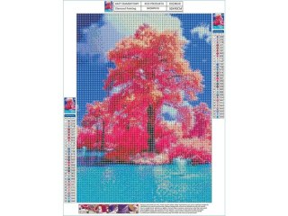 Haft Diamentowy, Obraz, Mozaika Diamentowa Diamond Painting, Bajkowe Drzewo 30x40cm