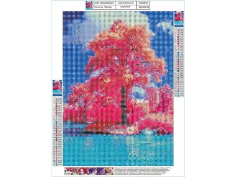 Haft Diamentowy, Obraz, Mozaika Diamentowa Diamond Painting, Bajkowe Drzewo 30x40cm