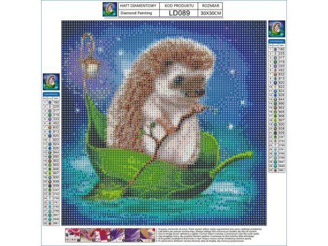 Haft Diamentowy, Obraz, Mozaika Diamentowa Diamond Painting, Jeżyk Na Listku 30x30cm