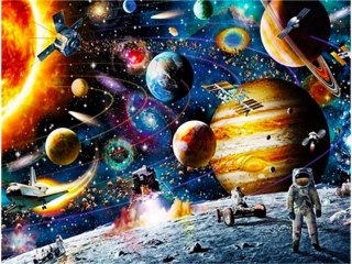 Haft Diamentowy, Obraz, Mozaika Diamentowa Diamond Painting, Kosmonauta, Przestrzeń Kosmiczna 40x30cm