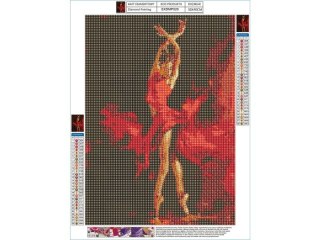 Haft Diamentowy, Obraz, Mozaika Diamentowa Diamond Painting, Ognisty Balet 30x40cm