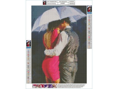 Haft Diamentowy, Obraz, Mozaika Diamentowa Diamond Painting, Pod Parasolem 30x40cm