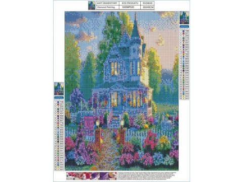 Haft Diamentowy, Obraz, Mozaika Diamentowa Diamond Painting, Willa Z Ogrodem 30x40cm