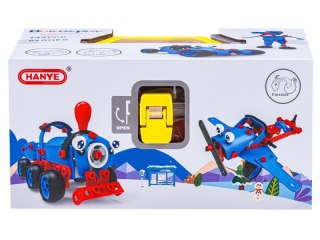 Klocki Elastyczne Konstrukcyjne, Maszyny, Pojazdy, Auto, Samochód, Samolot, Pociąg Do Rozkręcania I Skręcania 6w1 142 El.
