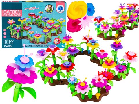 Klocki Konstrukcyjne Ogród Kwiatki, Zestaw Do Zbudowania Kwiatowej Kompozycji 104 El
