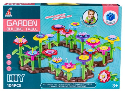 Klocki Konstrukcyjne Ogród Kwiatki, Zestaw Do Zbudowania Kwiatowej Kompozycji 104 El
