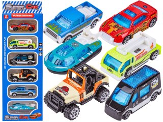 Metalowe Pojazdy, Auta, Resoraki 6 Sztuk Zestaw 1:64 Pojazd Swat, Poduszkowiec, Jeep Turystyczny