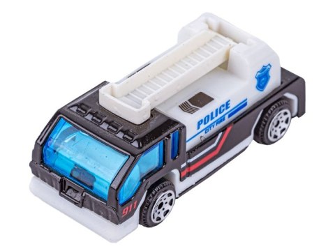 Metalowe Pojazdy Uprzywilejowane, Auta, Resoraki 6 Sztuk Zestaw 1:64 Policja, Radiowóz