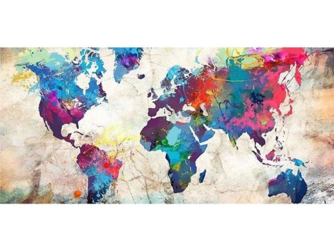 Duży Haft Diamentowy 120x60cm, Mapa, Obraz, Mozaika Diamentowa Diamond Painting, Atlas Świata W Kolorze