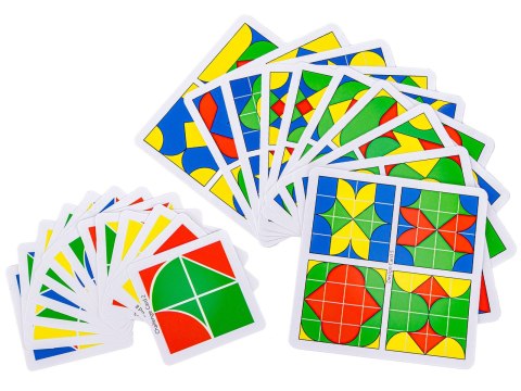 Edukacyjna Układanka Dla Dzieci, Kolorowe, Drewniane Klocki, Karty