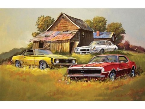Haft Diamentowy, Obraz, Mozaika Diamentowa Diamond Painting, Chevrolet Camaro Ss - 3 Klasyki 40x30cm Auto Samochód