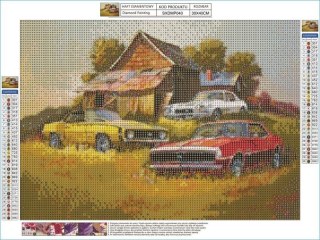 Haft Diamentowy, Obraz, Mozaika Diamentowa Diamond Painting, Chevrolet Camaro Ss - 3 Klasyki 40x30cm Auto Samochód