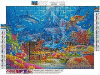 Haft Diamentowy, Obraz, Mozaika Diamentowa Diamond Painting, Podwodny Skarb 40x30cm