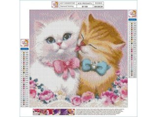 Haft Diamentowy, Obraz, Mozaika Diamentowa Diamond Painting, Urocze Kotki 30x30cm