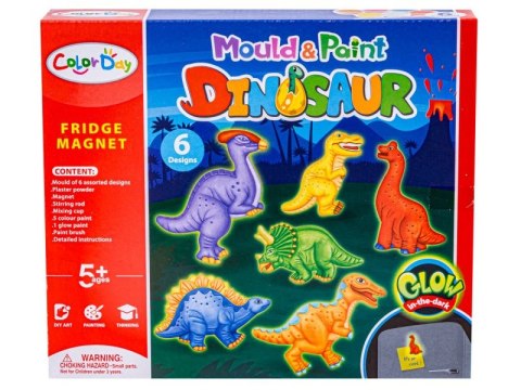 Kreatywny Zestaw Stwórz Magnes, Odlew Diy Dinozaury Glow Zrób To Sam