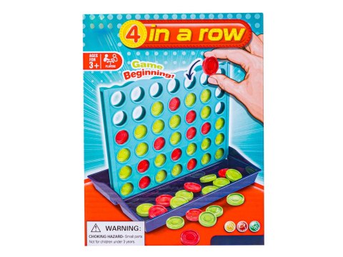 Logiczna Gra Umysłowa Planszowa 4 In A Row, 4 W Rzędzie, Plansza + Żetony