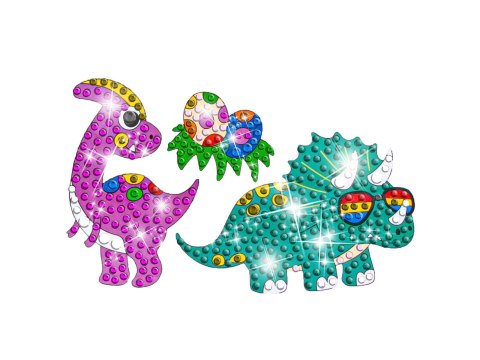 Haft Diamentowy Mozaika Diamentowa Naklejki Dinozaury Zestaw 18 Naklejek