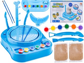 Koło Garncarskie Niebieskie - Mały Artysta - Farbki, Masa, Koło, Narzędzia