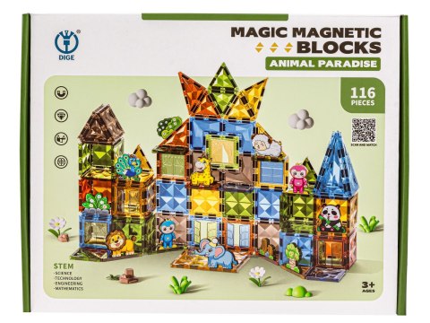 Konstrukcyjne Klocki Magnetyczne Zwierzęta 116 El.