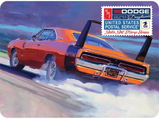 Model Plastikowy - Samochód 1:25 1969 Dodge Charger Daytona (Usps Stamp Series Collector Tin)