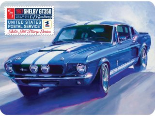 Model Plastikowy - Samochód 1967 Shelby Gt350 Usps Stamp Series 1:25 - Zestaw W Metalboxie!